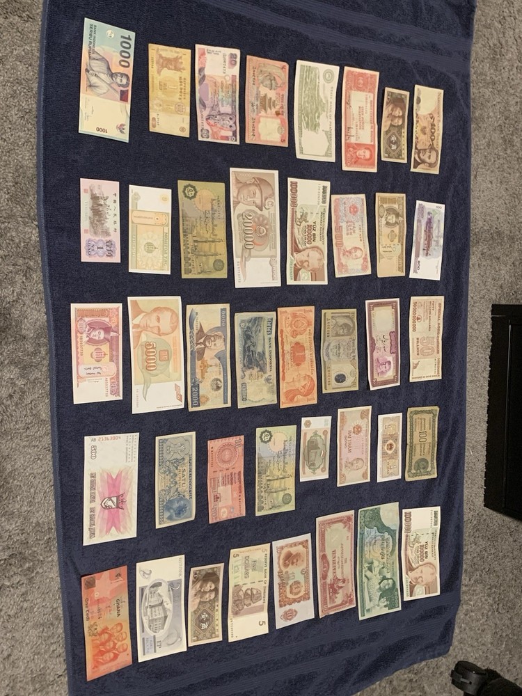 Lot of 40 - mixed Foreign Notes