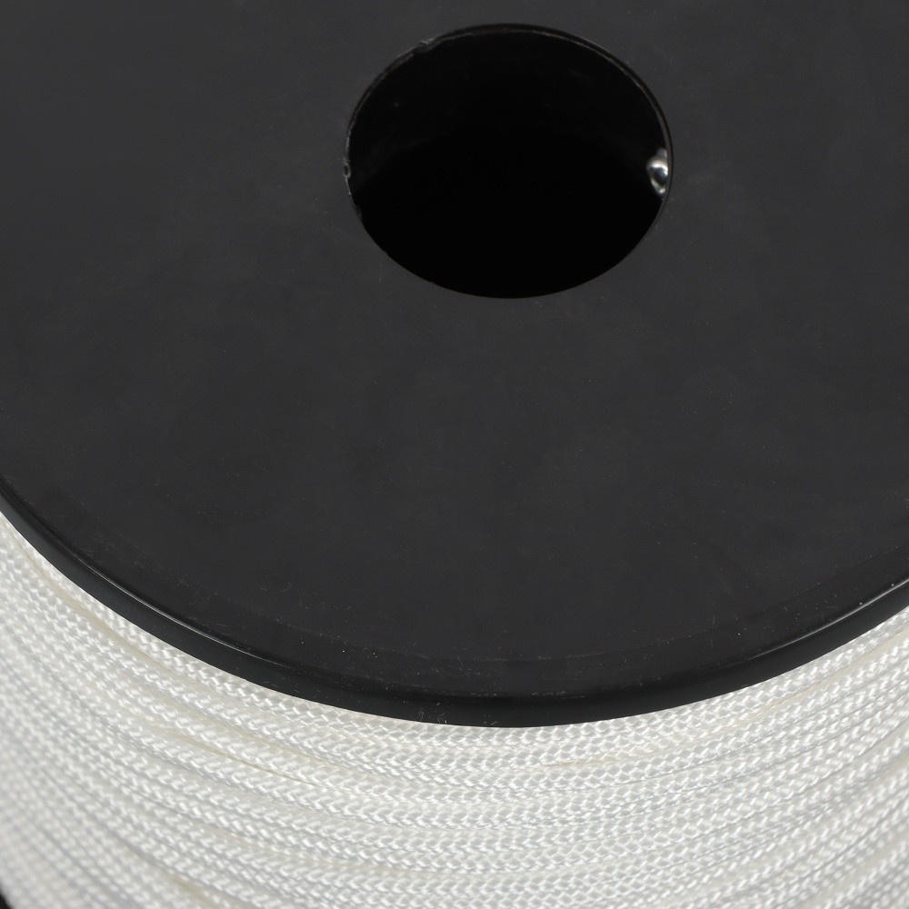 1/8" × 500' White Nylon Rope Sturdy Spool Solid Braid Rope Abrasion Resistance