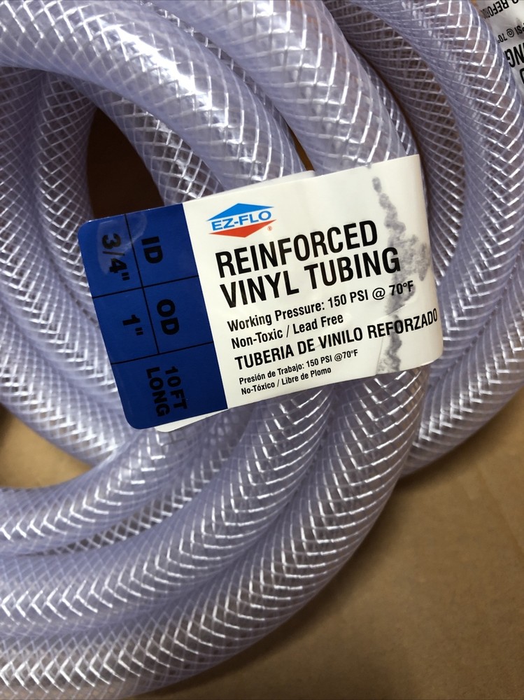 Lot Of 2 EZ-FLO 98630 PVC Clear Vinyl Tubing, 1 inch OD, 10 Ft Brand New