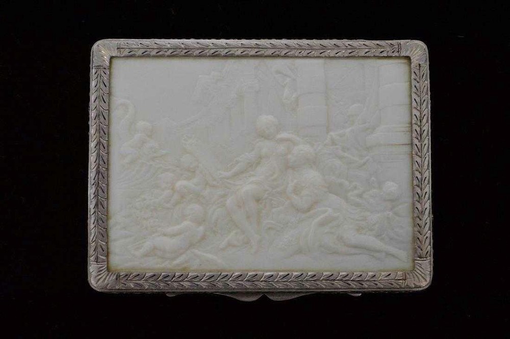 Fine Antique French Silver Frame Cigarette Box.