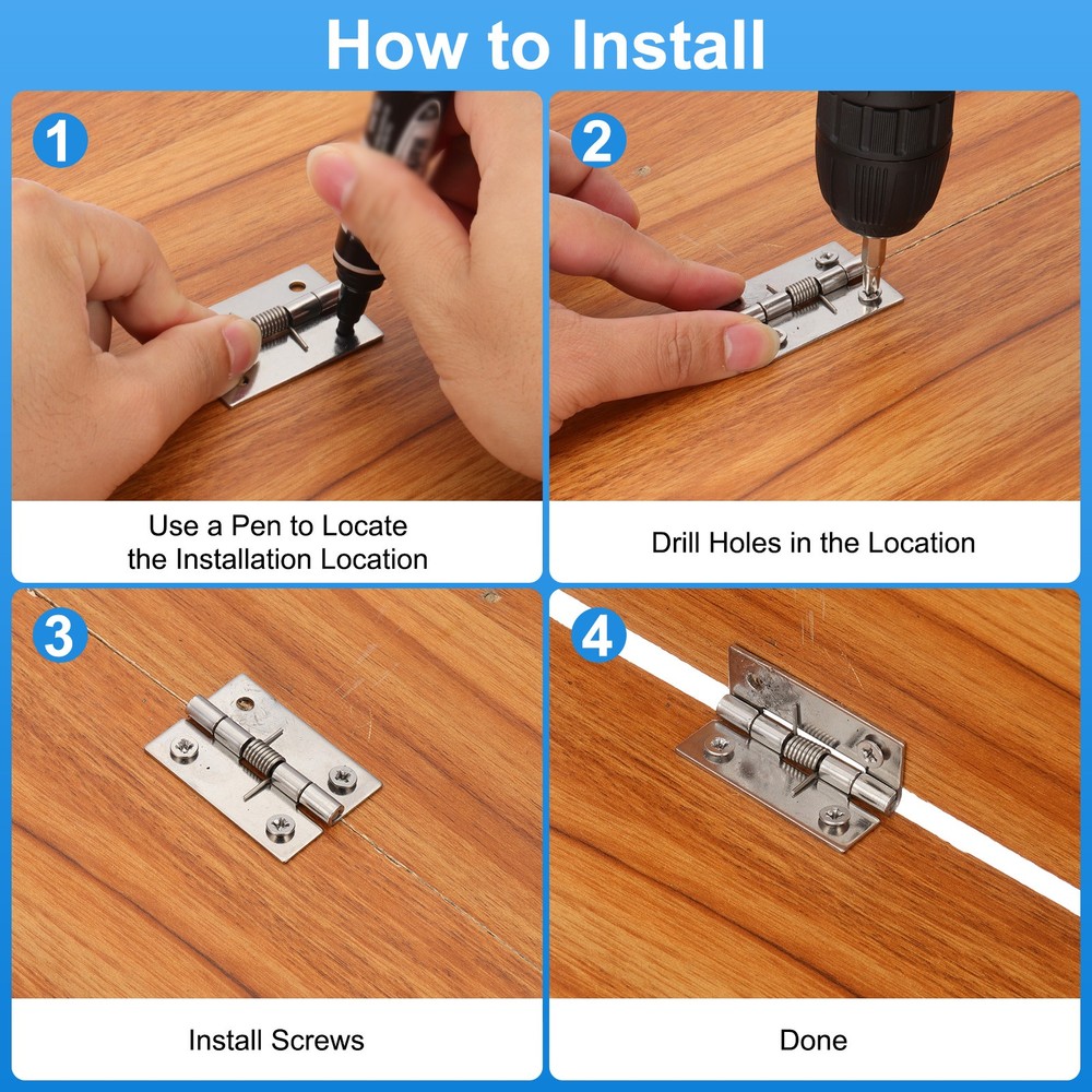 4 Piece Spring Hinges 1\" for Doors with Automatic Closing