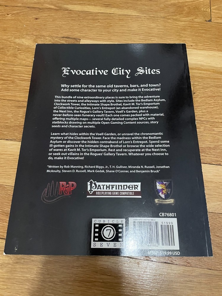 Pathfinder RPG Evocative City Sites D&D 3.5