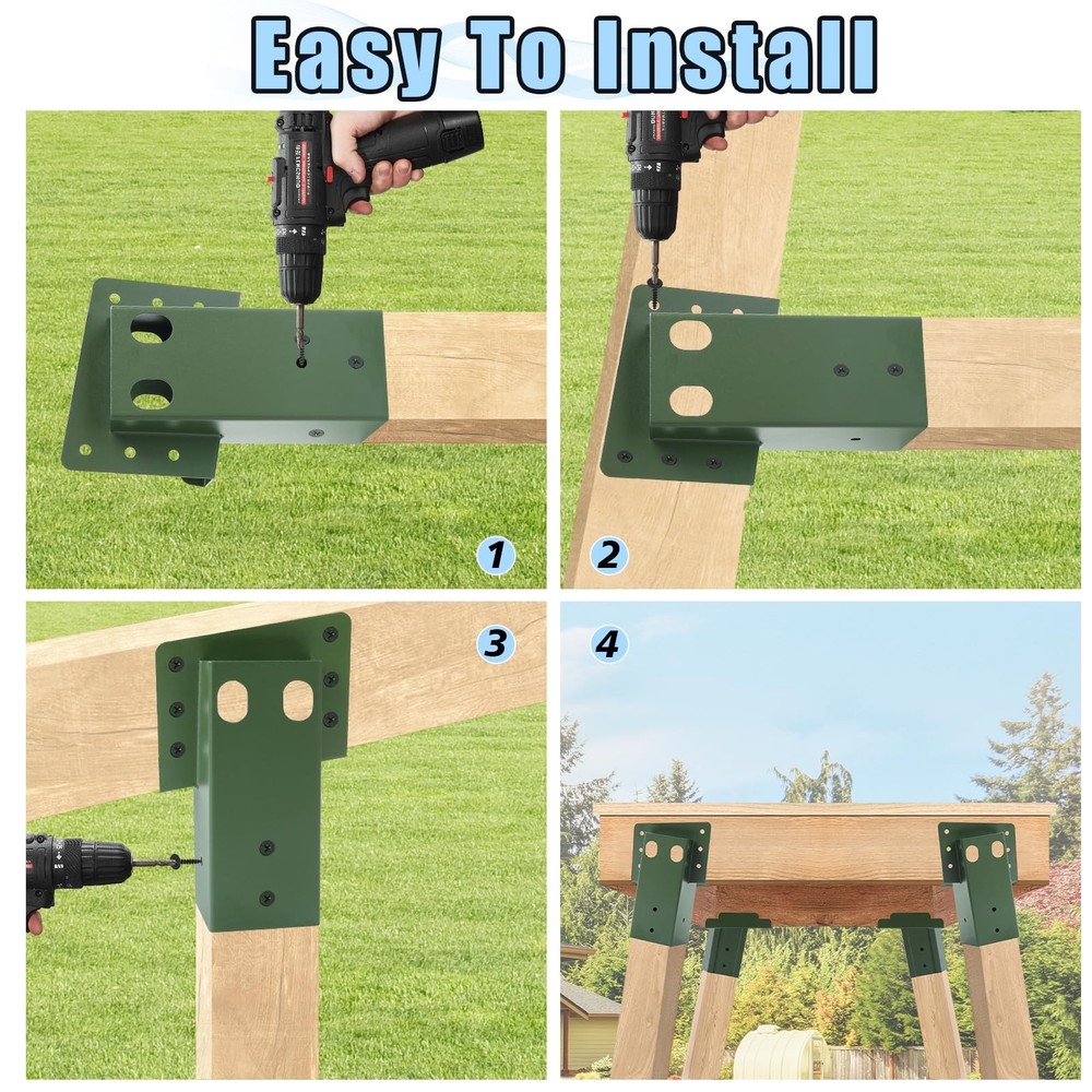 4 Pcs Outdoor 4x4 Compound Angle Brackets,Deer Stand Brackets for Deer Stand,...