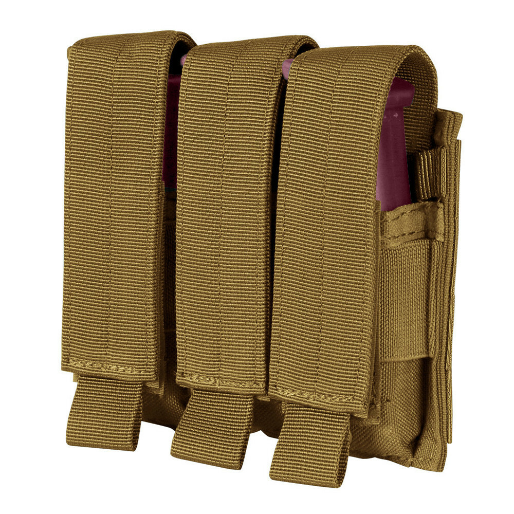 Tactical Triple Multi-Purpose Hook and Loop Modular Mag Pouch, Coyote