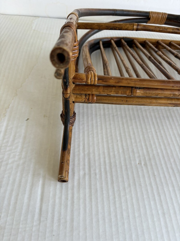 Vintage Boho Chic MCM Bamboo Magazine Holder/Rack Foldable