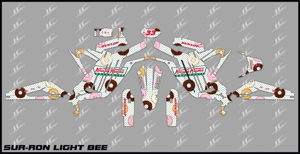 SUR-RON LIGHT BEE GRAPHICS KIT DECALS THICK AND HIGH GLOSS