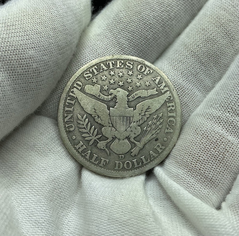 1915-D Denver Mint Silver Barber Half Dollar H150