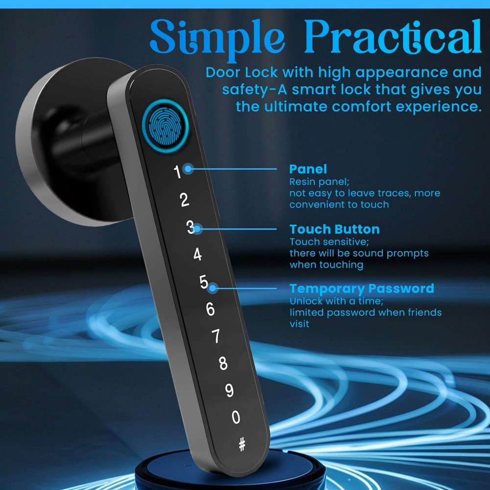 Smart Fingerprint Door Lock, Keyless Entry with Passcode, App Control & more