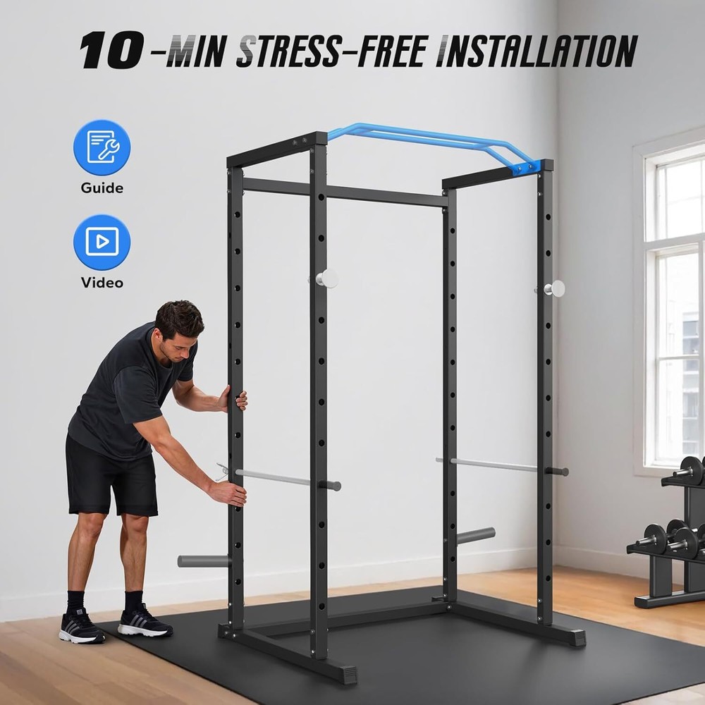 UTRYCO Power Packs Functional Squat Rack for Home with Cable Crossover System