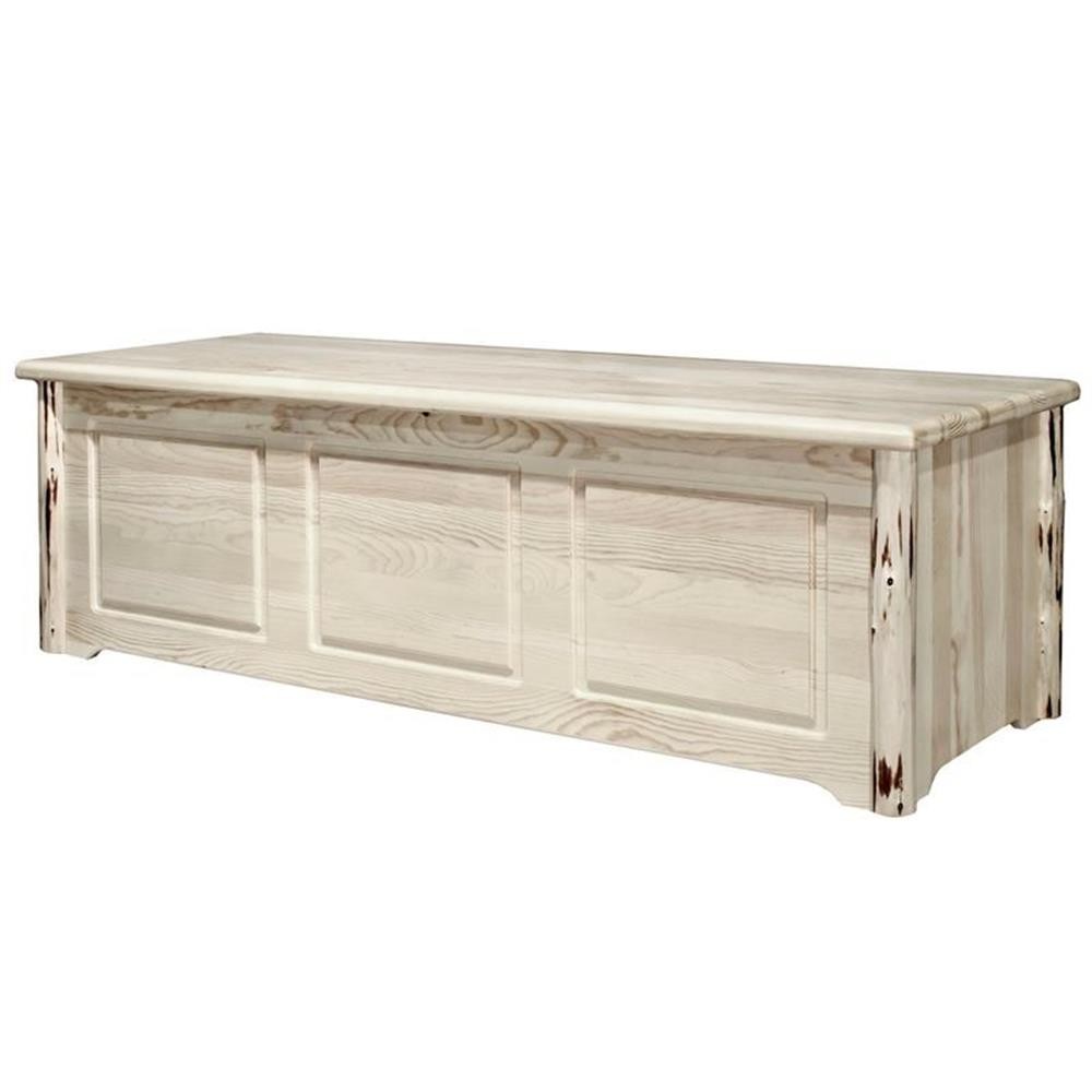 Pemberly Row 59" Transitional Solid Wood Blanket Chest in Natural