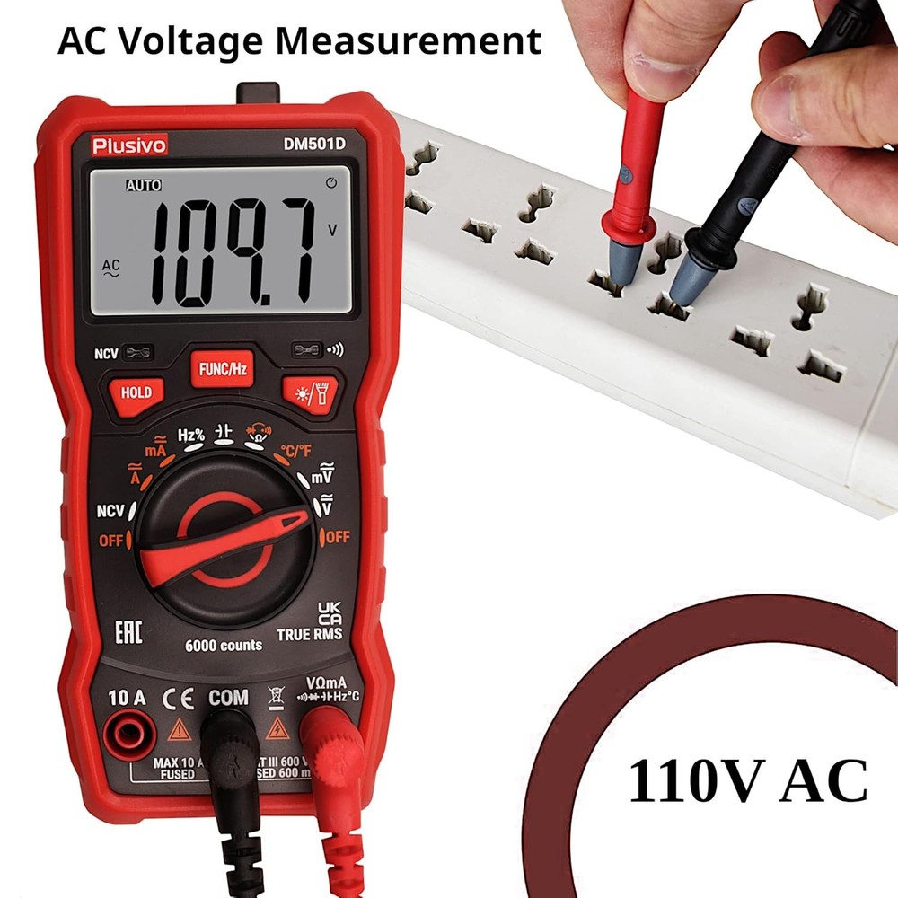 Digital Multimeter Auto Ranging AC DC Voltmeter Ohm Amp Tester
