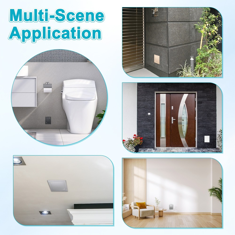 2-Pack Access Panel for Drywall, 7x5" Plastic Removable [Silver Tone, Rectangle]