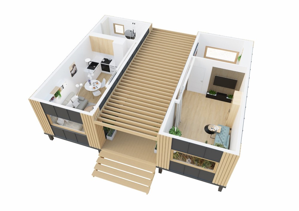 Tiny house, mobile holiday home with equipment