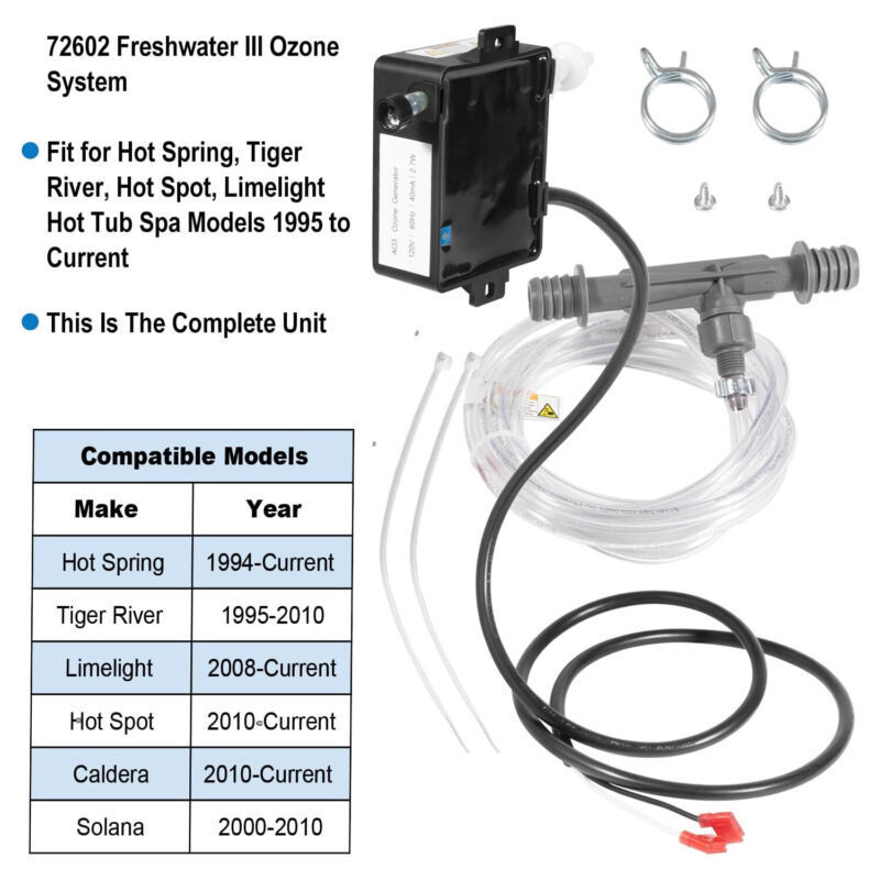 Replacement 72602 for Hot Spring Spas Freshwater III Ozone System Complete Kit