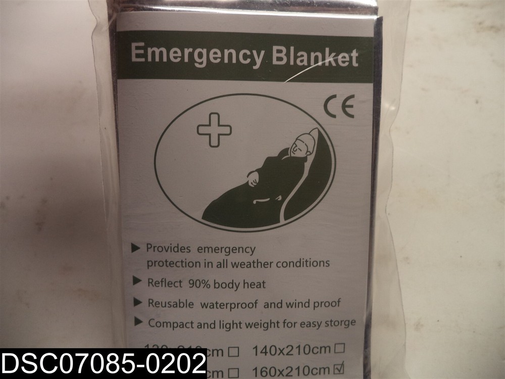 QTY=12: 160CM X 210 CM Reusable Emergency Blankets