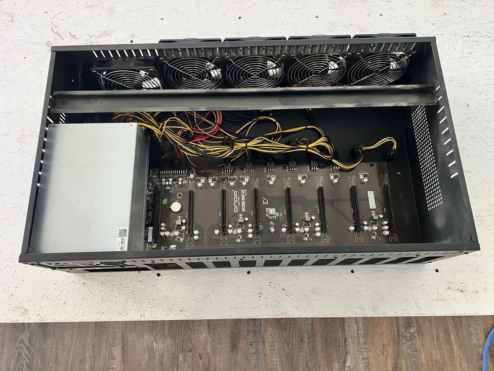 Computer Case 8 GPU ( Include PSU MOBO Fans )