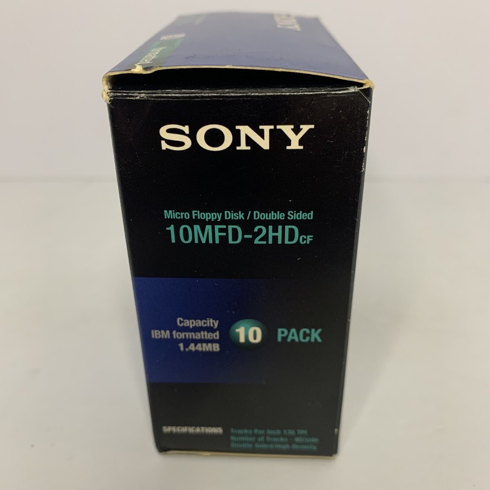 Sony MFD 2HD Micro 3.5" Floppy Disk IBM Formatted 9 Diskettes Pack Open Box