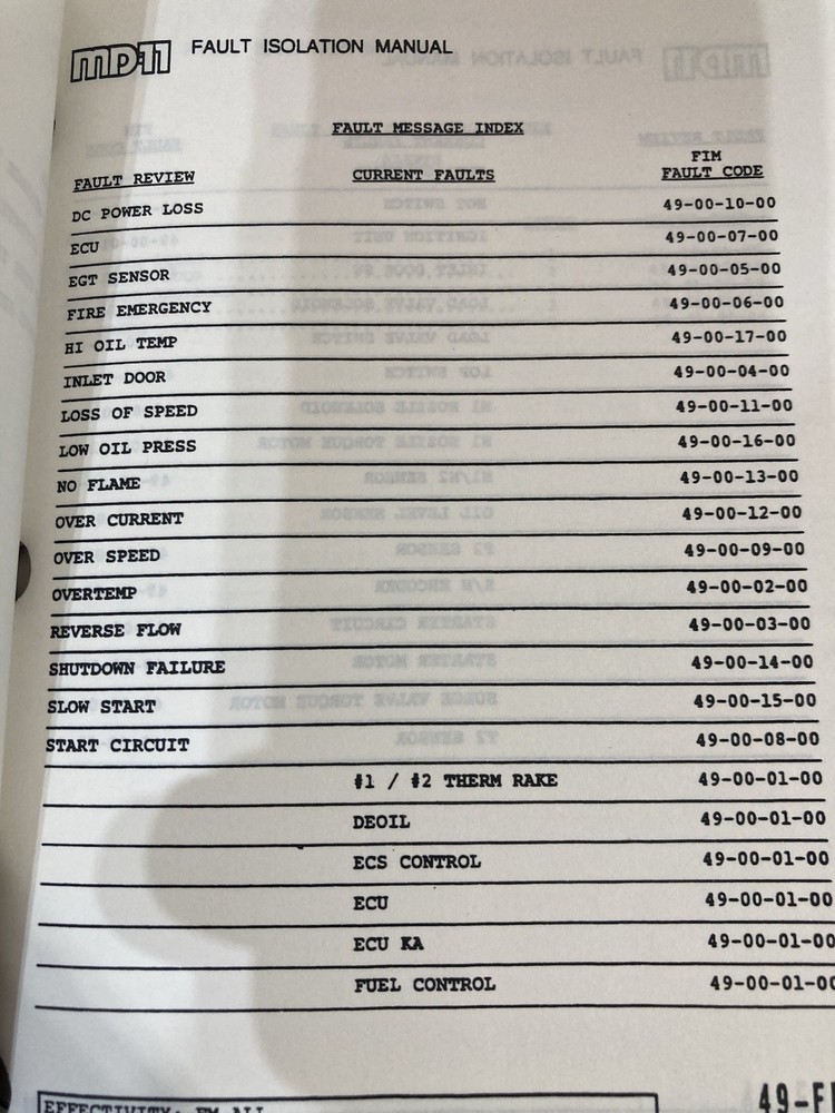 Md-11 Technical Training ATA 49 Fault Isolation & System Schematics FedEx
