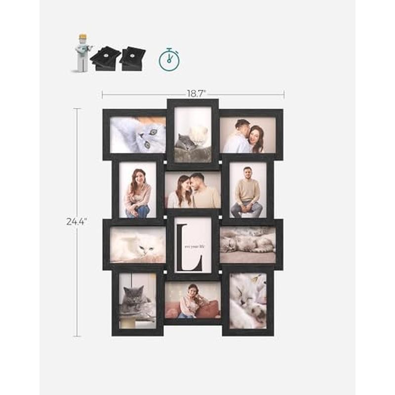Collage Picture Frames Set 12 Multi Photo Display Wall Mount Easy Assembly New