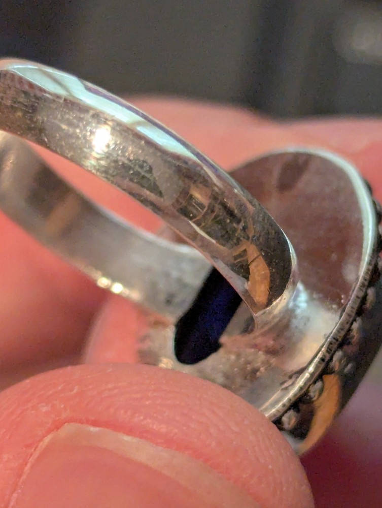 Blue Sapphire Oval Ring Size 9
