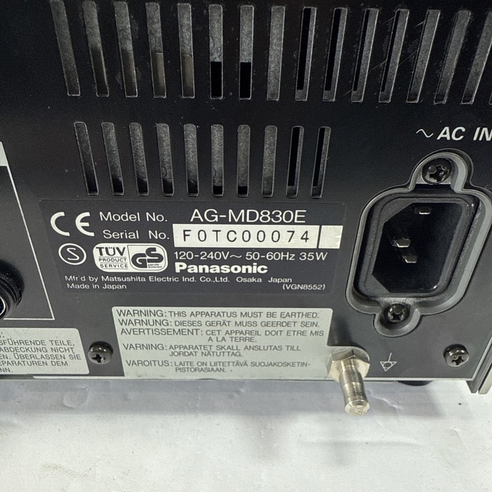 Panasonic AG-MD830E Cassette Recorder POWER TESTED ONLY