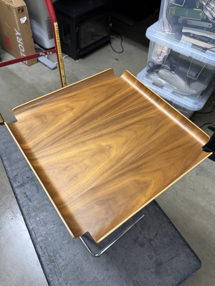 Authentic Herman Miller Walnut Adjustable Height Nelson Tray Table With Box