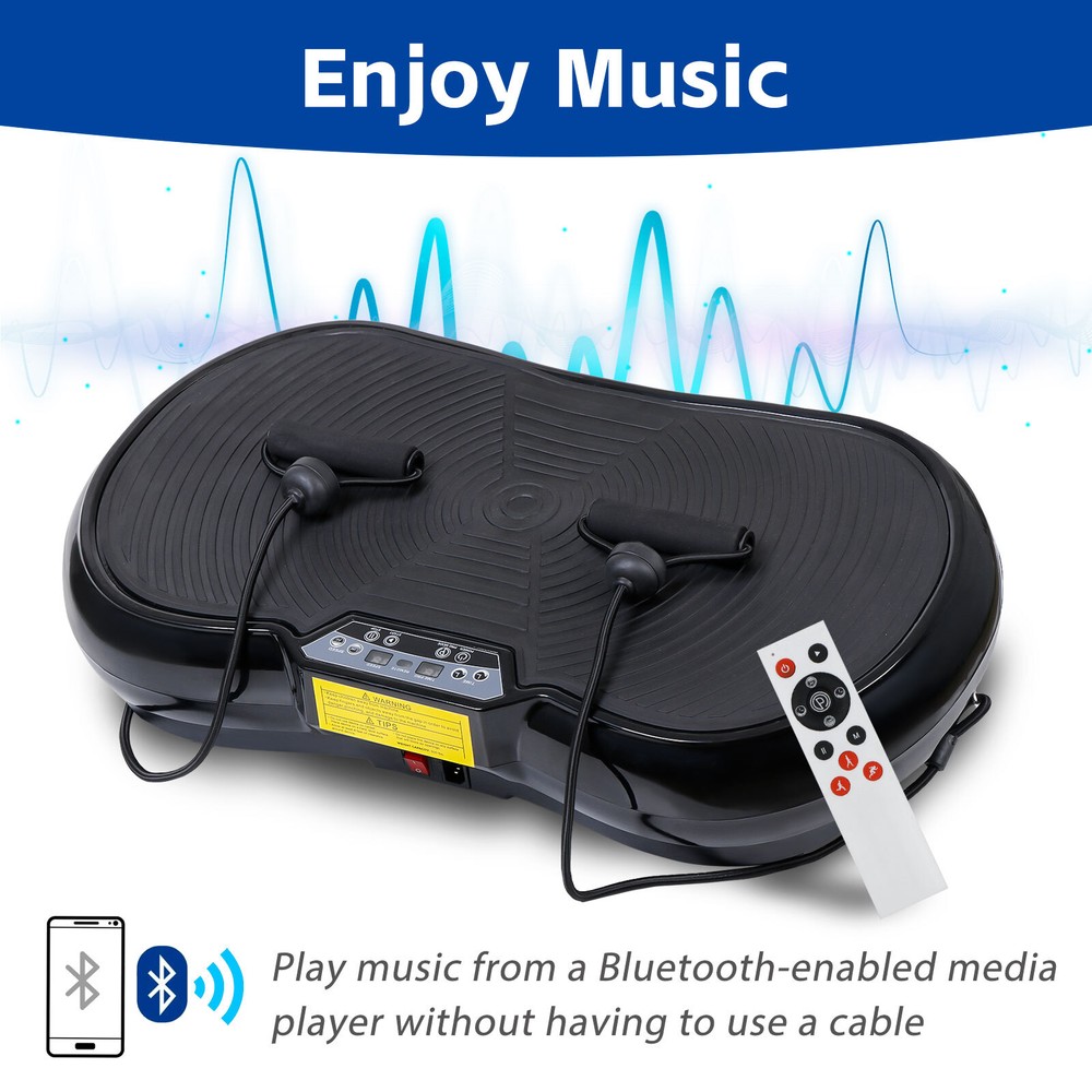 Durable ABS Shell Vibration Plate Machine Home Workouts Transforming, Black