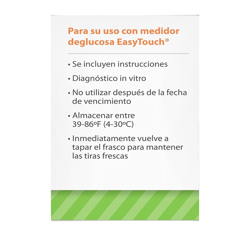 Easy Touch Blood Glucose Test Strips No Coding Required 0.5 µL Blood Sample 50Ct