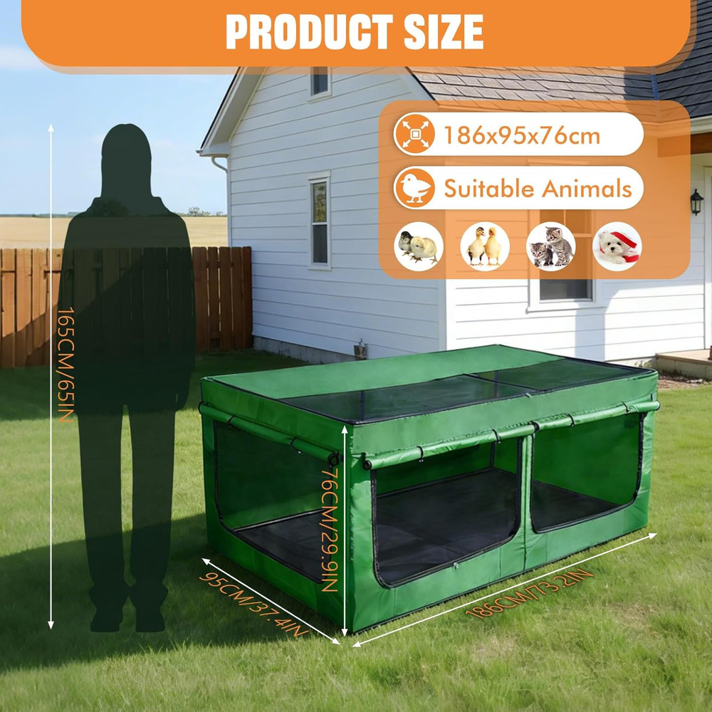 Brooder Box for Chicks, Chicken Run Large Chick Starter Kit Portable Brooding Pe