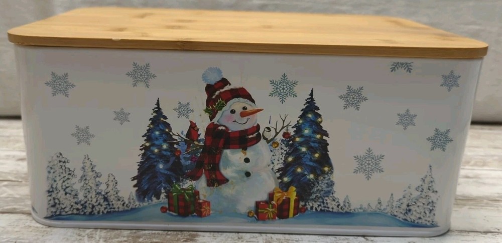 Christmas Decor Tin Box Festive Container