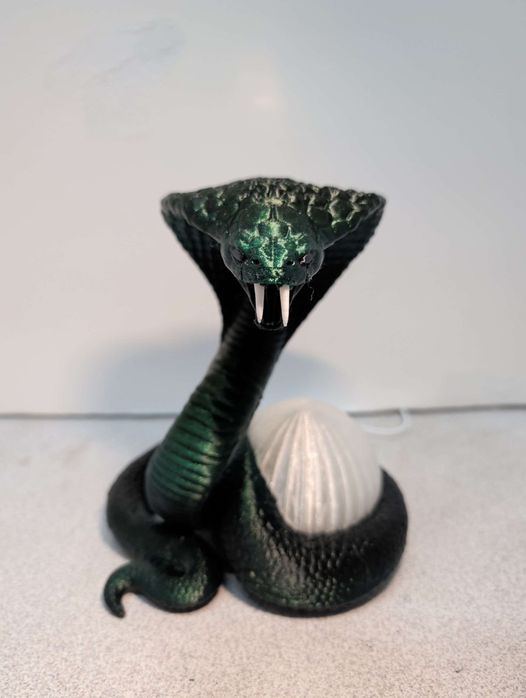 Coiled Snake Lamp, Night Light, with Illuminated Orb