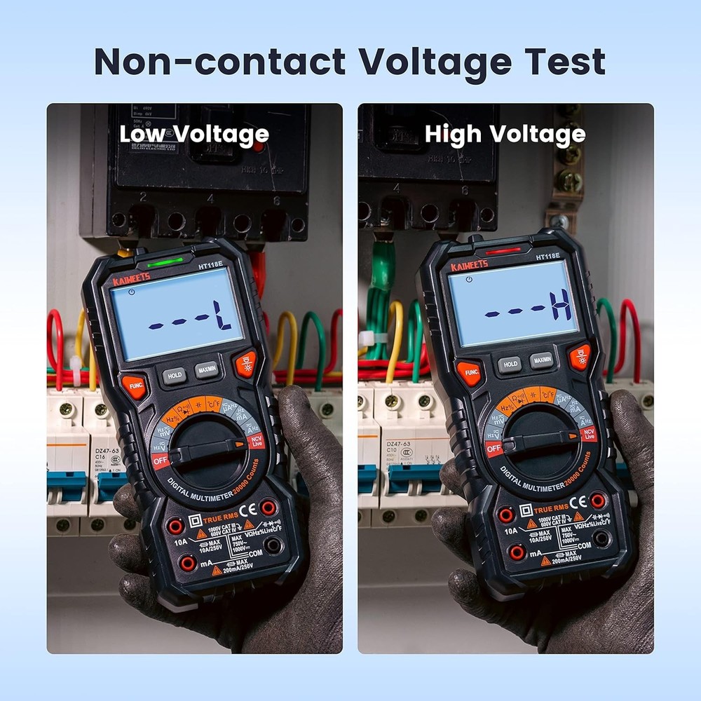 TRMS Digital Multimeter 20000 Counts - Auto-Ranging with Backlight & Case