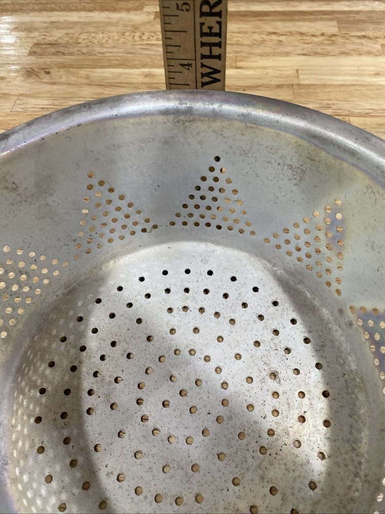 Vintage Colander Sieve Strainer Aluminum 10” Flat Bottom