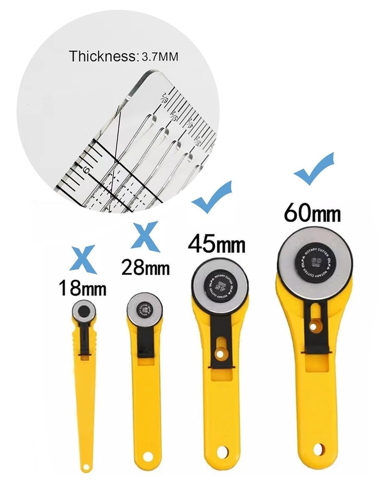 Multi-Angle Quilting Ruler - 45/60 Degrees