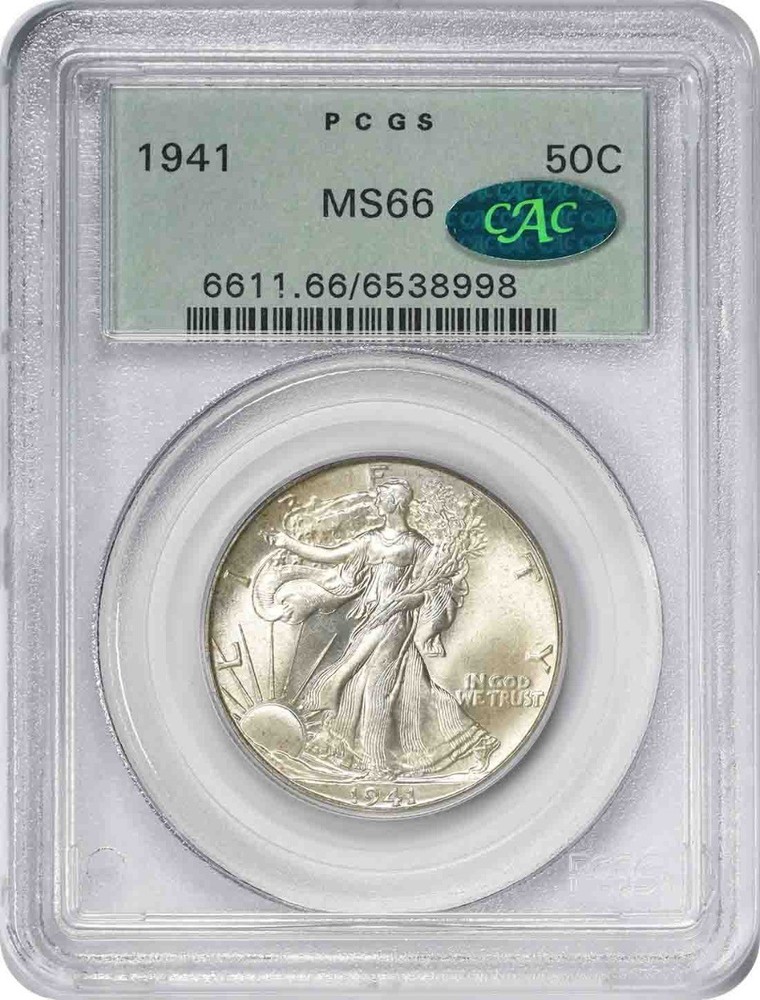 1941 Walking Liberty Silver Half Dollar MS66 PCGS OGH (CAC)