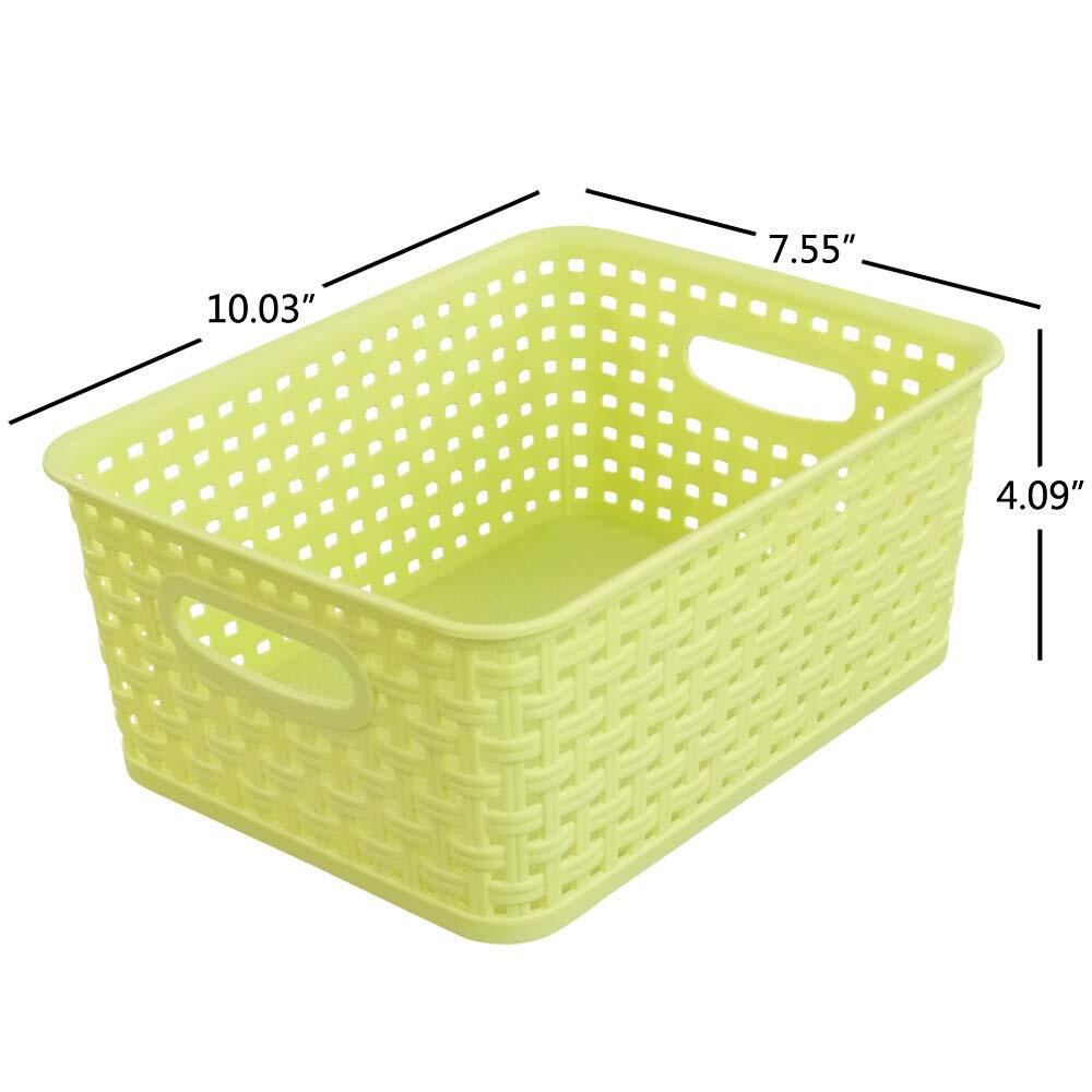 6 Pack Plastic Storage Baskets Storage Bins for Kitchen Office Bathroom