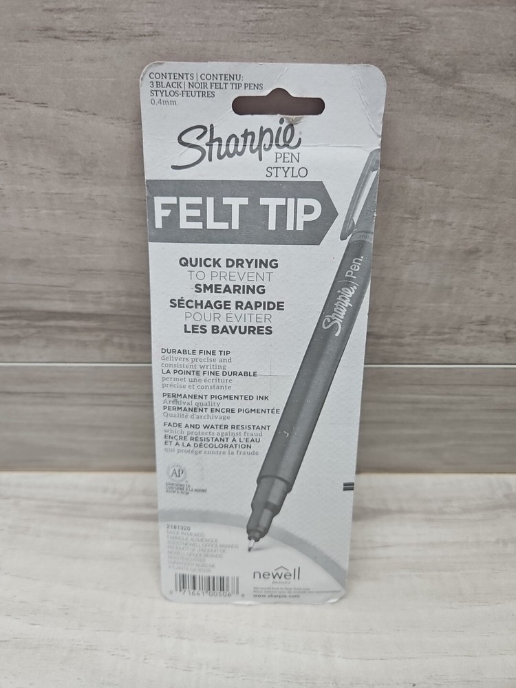 Sharpie 3ct Fine Point Black Felt Tip Marker Pen