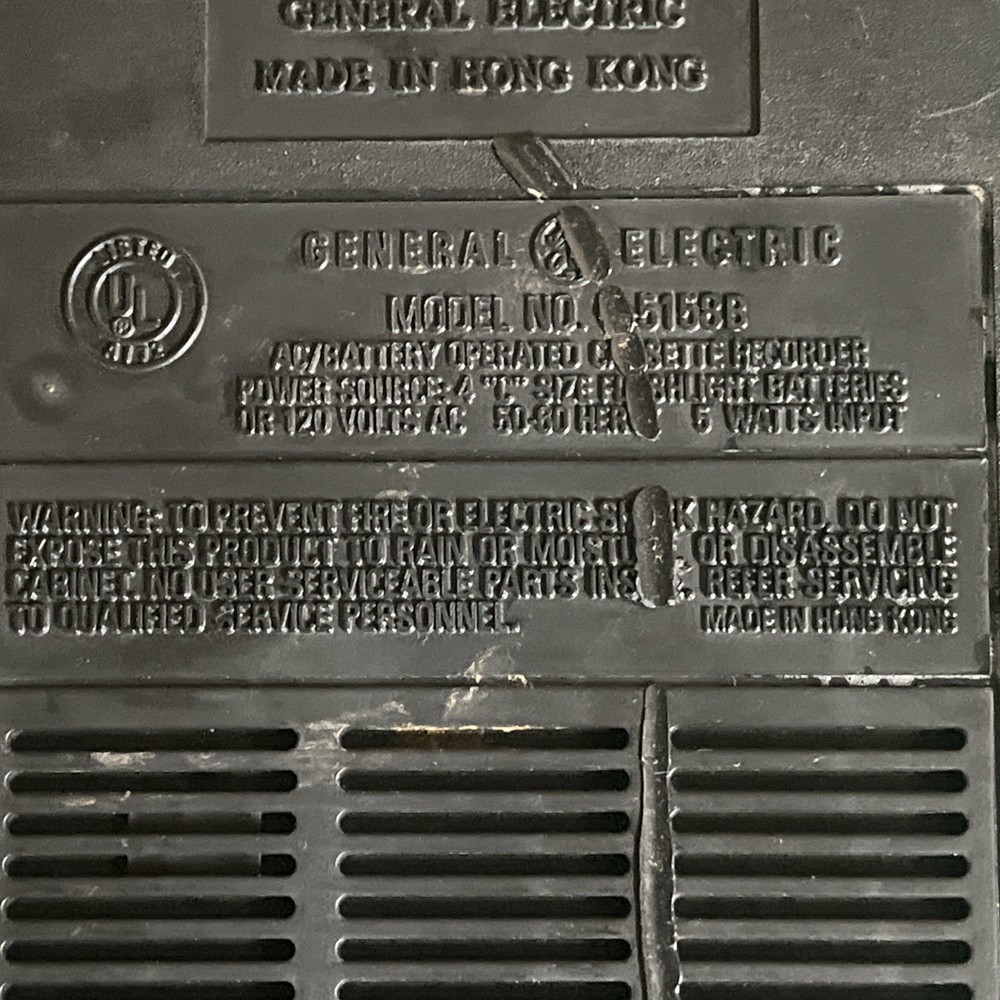 GE 3-5158B Vintage Computer Program Data Recorder Cassette Player Tested @6B