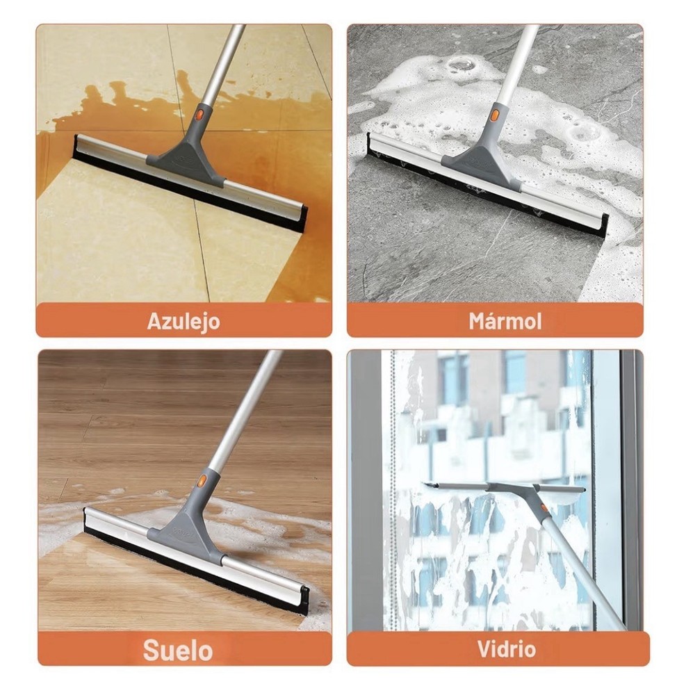 Eazer Extendable Aluminum Squeegee, Click & Lock, Rubber Blade, Multi-Surface