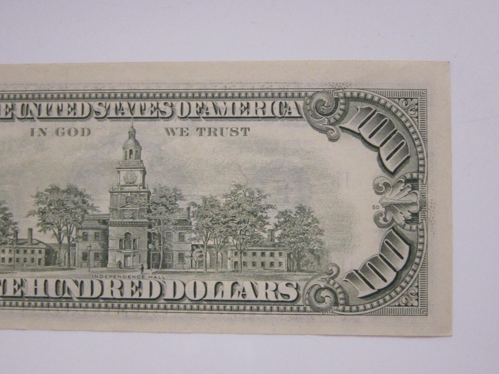 1985 $100 Double Impression Printing Error Uncirc K23080531A