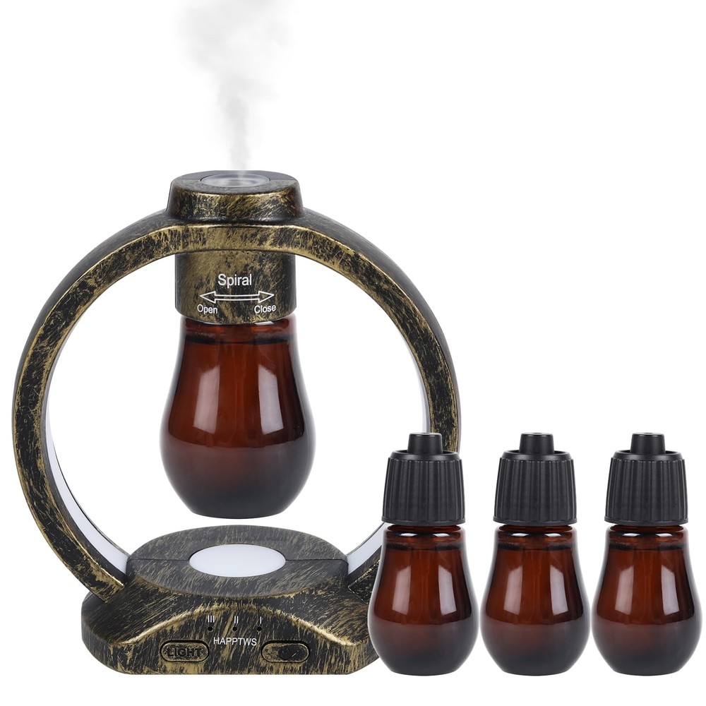 HAPPTWS Essential Oil Diffuser Set- 3 Timer Settings Copper Color