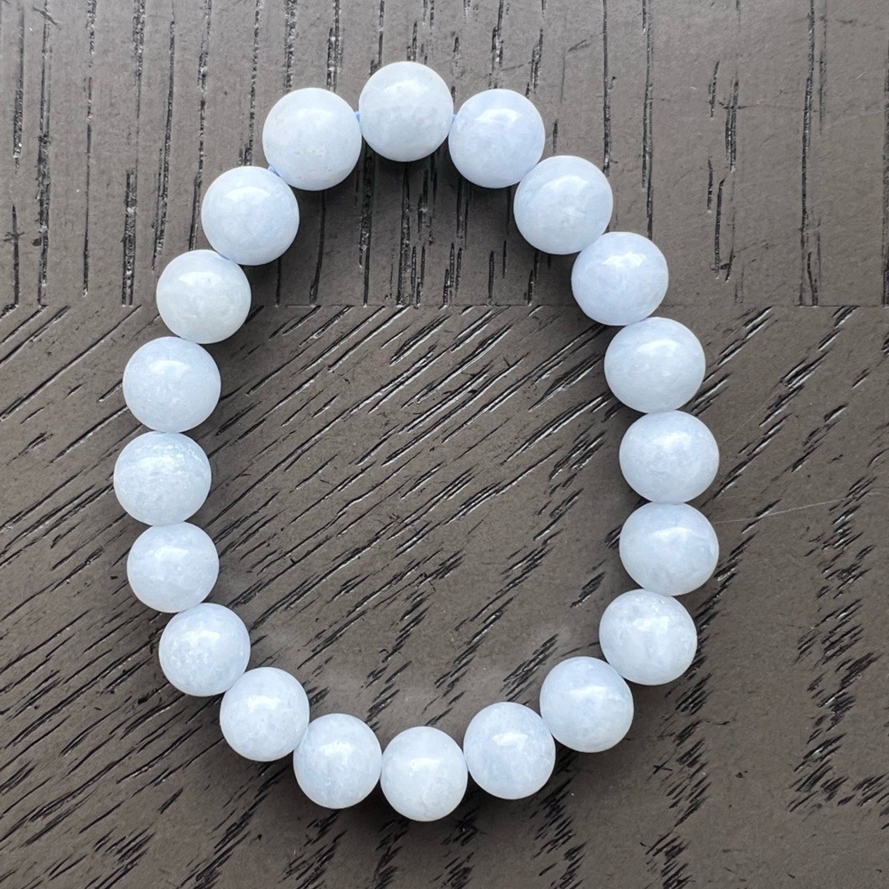 Blue calcite bracelet 9mm 6.5