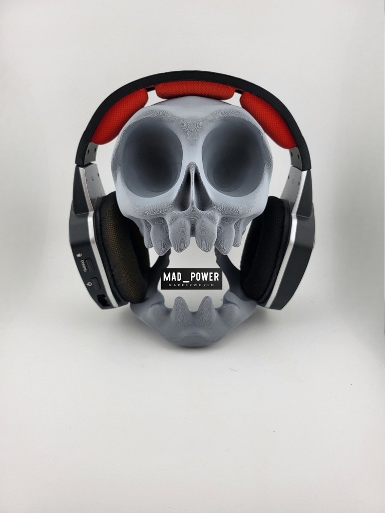 PS5 Controller Stand and headset Holder Unique 3D Printed Skull- Gaming Display