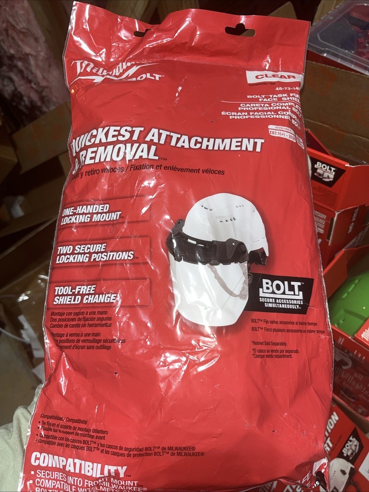 Milwaukee Bolt Clear Bolt Task Full Face Shield