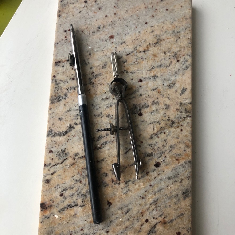 Vintage Metal Drafting Ruling Pen / Drafting Tool w/ Mini Compass