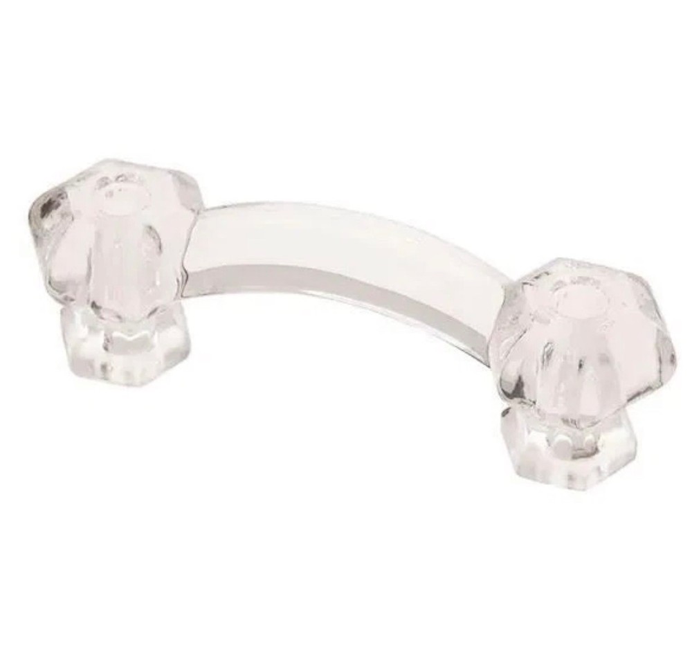 New 3" (3” 1/2) Knob Hill Victorian Clear Glass Pull Draw Knobs / Cabinet Knobs