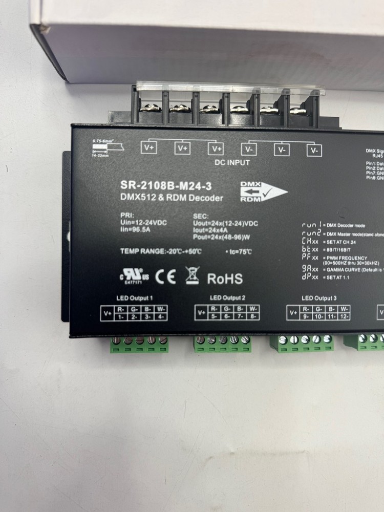 Sunricher Ultra Pro SR-2108B-M24-3 DMX512 & RDM Decoder 24 Channel PWM