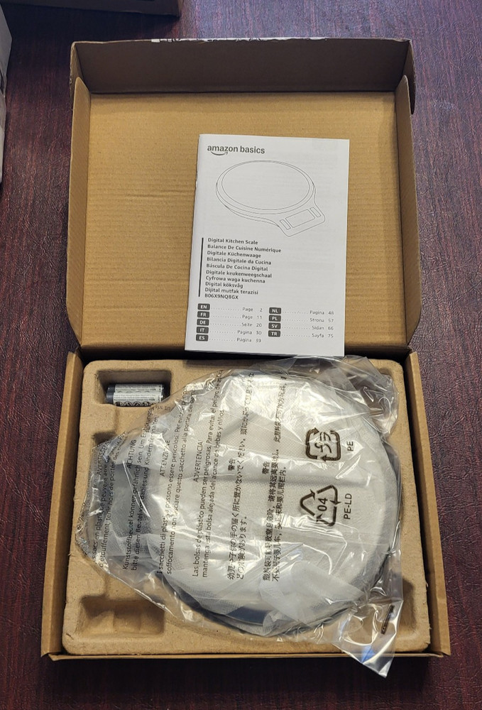 Amazon Basics Digital Kitchen Scale with LCD Display, Batteries Included