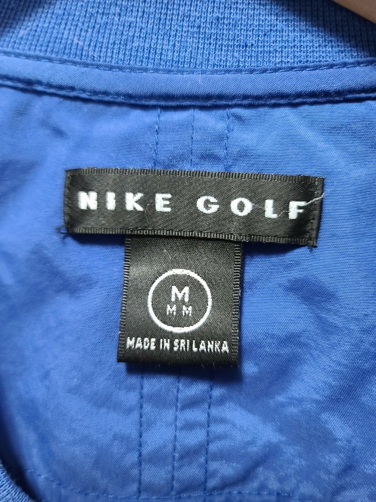 Nike Golf Mens Pullover Windbreaker Blue Long Sleeve 1/4 Button Medium B33