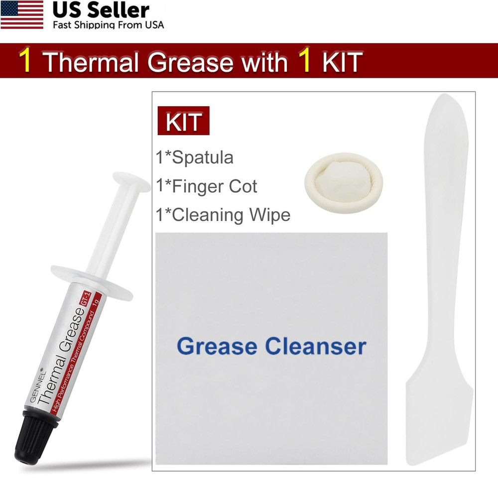 GENNEL 2-Pack GT-1 Silver CPU Thermal Paste (1g*2), High Performance 2 Pack